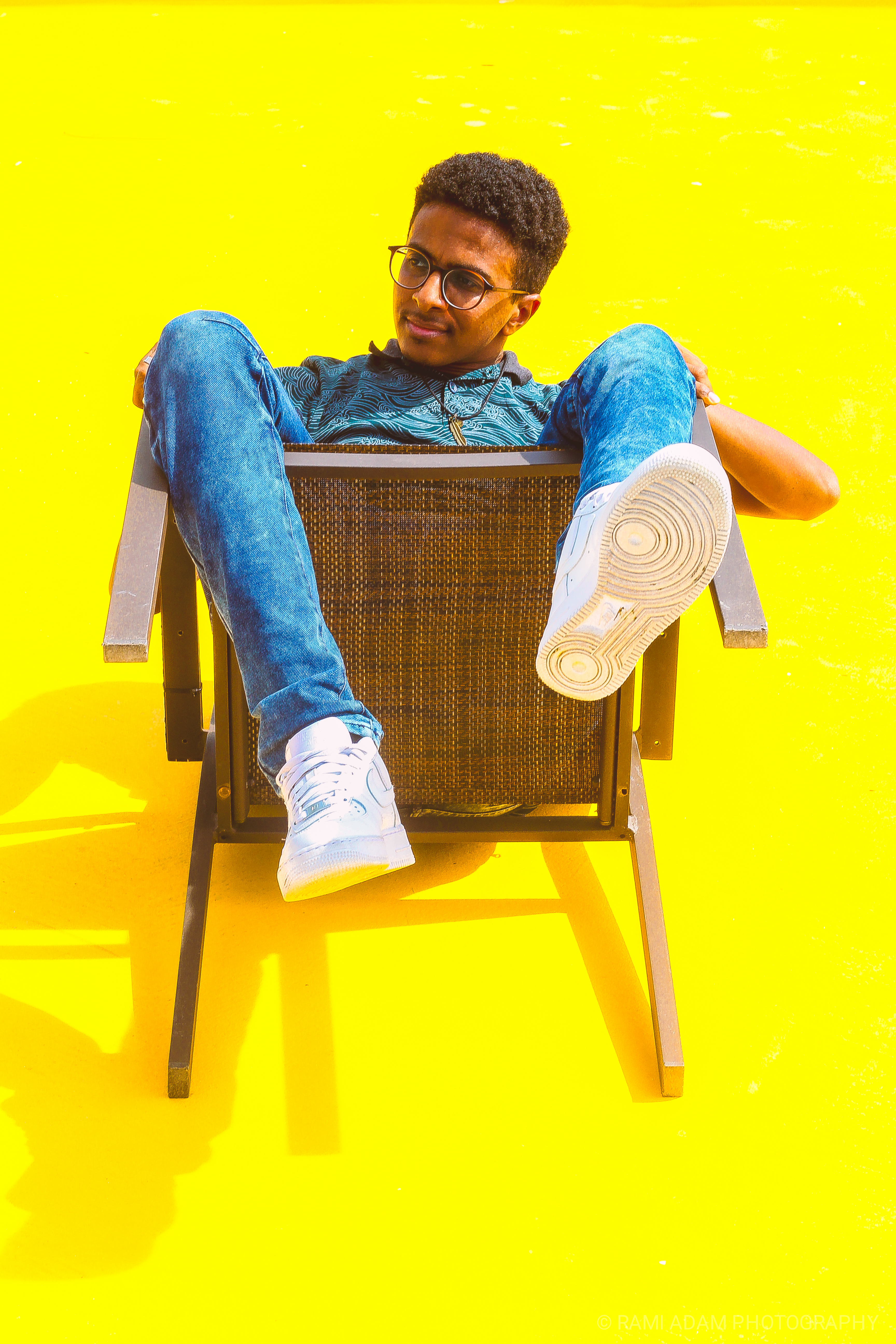 Silhouette portrait in black and white