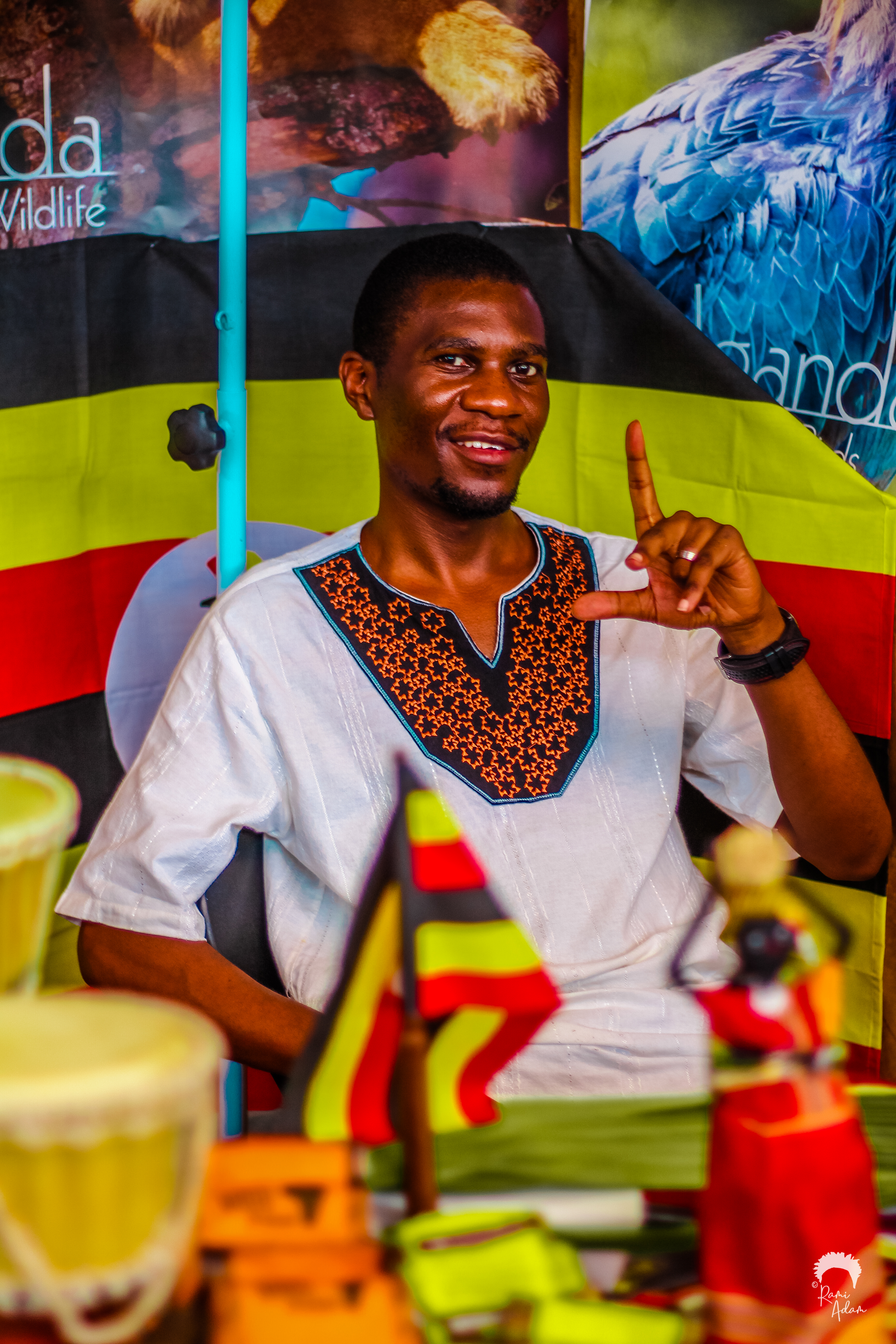 Man at Uganda cultural stall